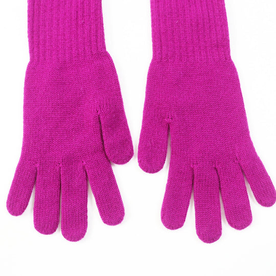 CHANEL gloves Main: 100% cashmere purple Women Used Authentic