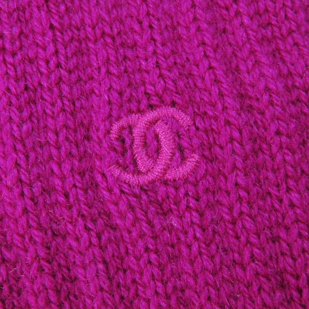 CHANEL gloves Main: 100% cashmere purple Women Used Authentic