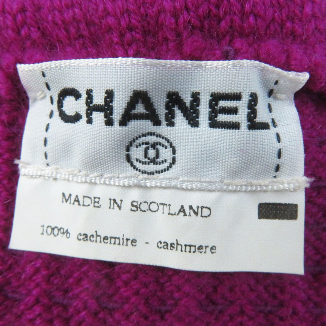 CHANEL gloves Main: 100% cashmere purple Women Used Authentic