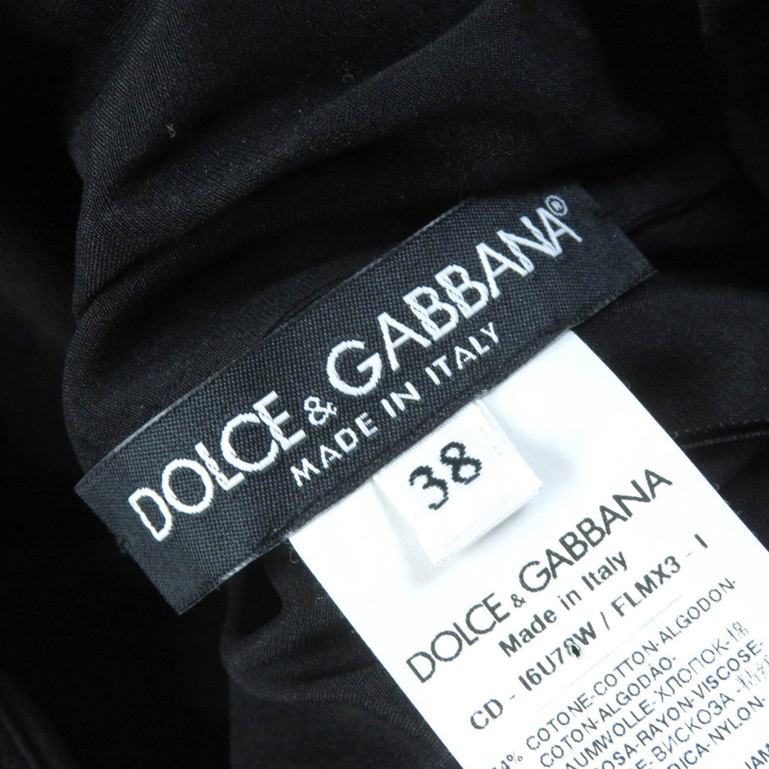 DOLCE&GABBANA one piece Outer: 74% cotton, Outer: 11% rayon, Outer: 10% nylon, Outer: 5% silk, Lining: 85% silk Beige black Women 38 Used Authentic