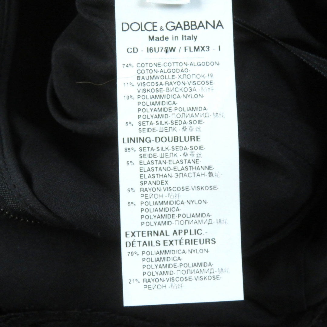 DOLCE&GABBANA one piece Outer: 74% cotton, Outer: 11% rayon, Outer: 10% nylon, Outer: 5% silk, Lining: 85% silk Beige black Women 38 Used Authentic