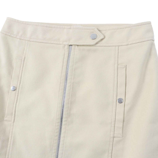 HERMES skirt Main: 99% cotton, Main: 1% polyurethane beige Women 38 Used Authentic