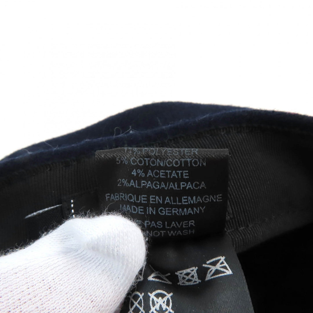 CHANEL Casquette 19V Outer: 100% wool, Lining: 50% cotton, Lining: 27% polyamide (nylon), Lining: 23% polyester, Part: 67% wool Navy Women S Used Authentic