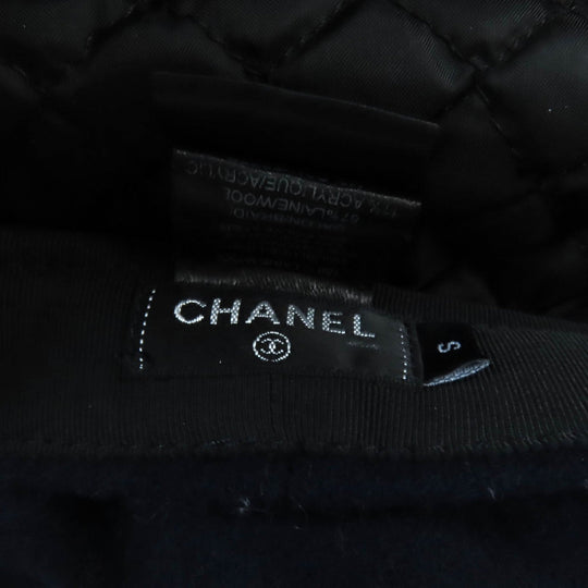 CHANEL Casquette 19V Outer: 100% wool, Lining: 50% cotton, Lining: 27% polyamide (nylon), Lining: 23% polyester, Part: 67% wool Navy Women S Used Authentic