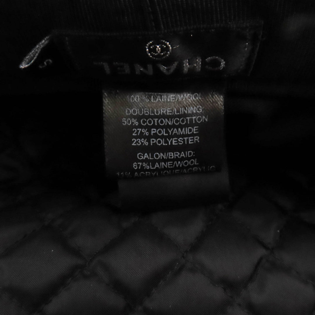 CHANEL Casquette 19V Outer: 100% wool, Lining: 50% cotton, Lining: 27% polyamide (nylon), Lining: 23% polyester, Part: 67% wool Navy Women S Used Authentic
