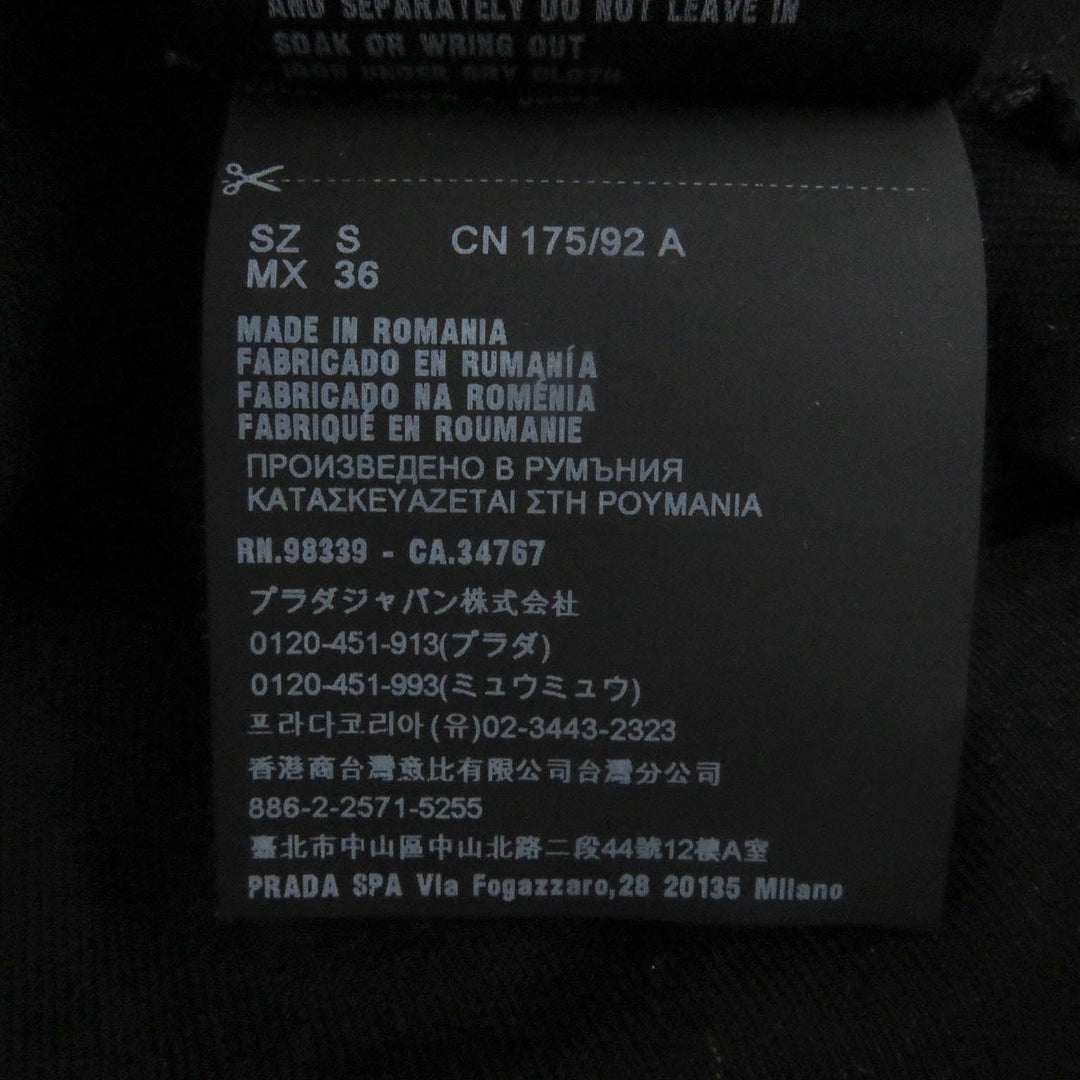 PRADA Short sleeve T-shirt UJN317 Main: 100% cotton black mens S Used Authentic