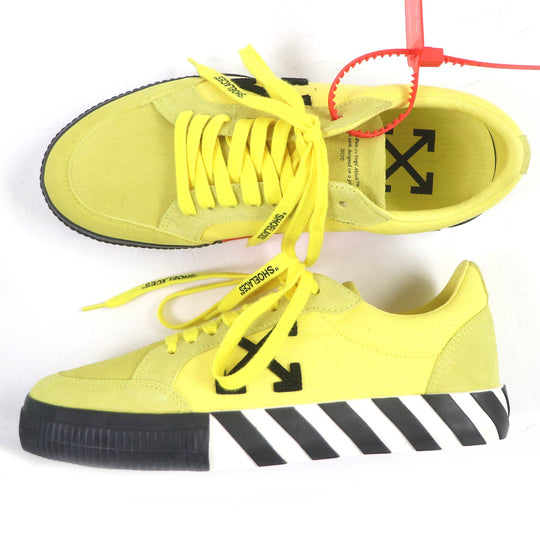 OFF-WHITE Low cut sneakers Main: suede leather, Main: canvas Yellow black mens 42 Used Authentic