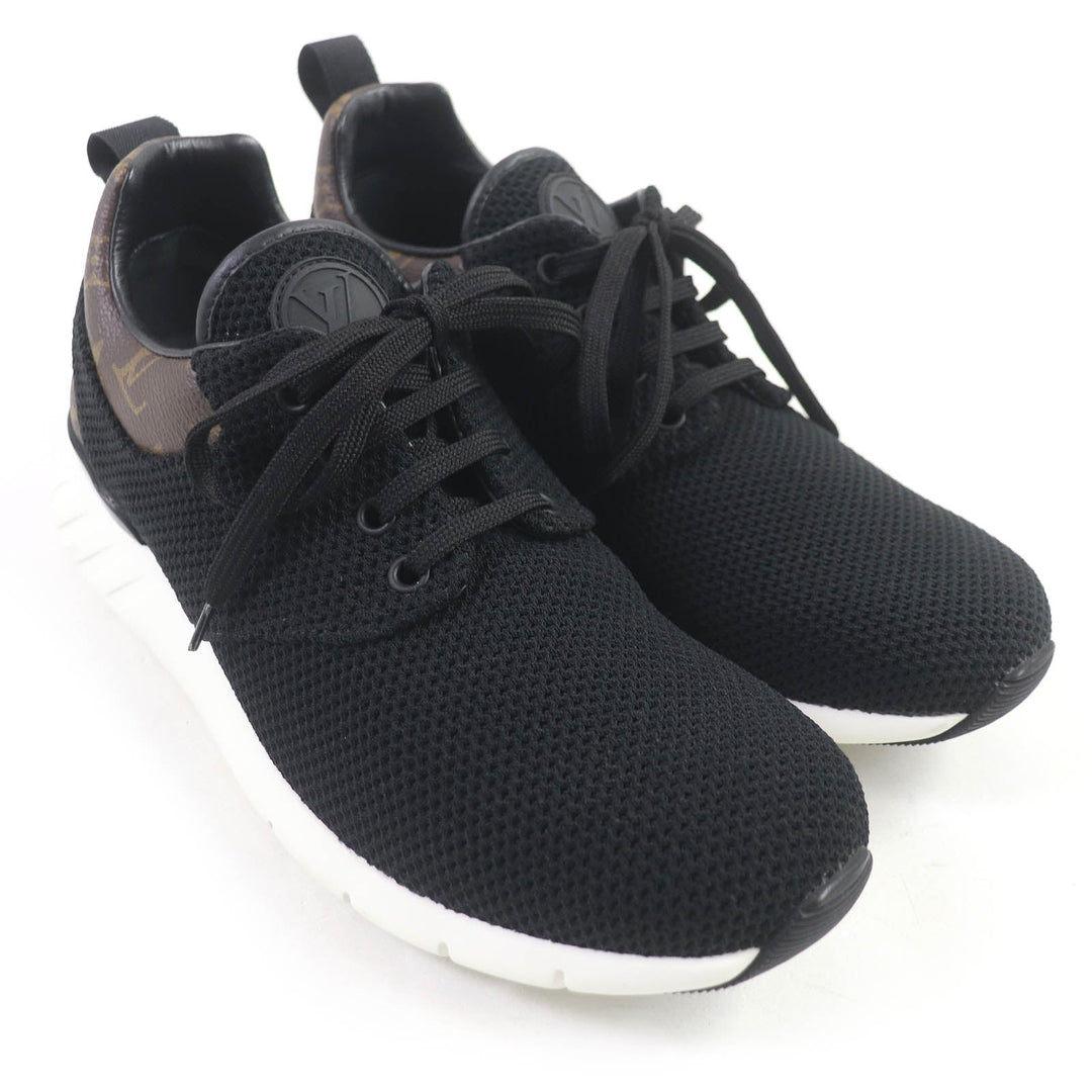 LOUIS VUITTON Low cut sneakers Main: Leather Black brown Fastlane line mens 6 Used Authentic