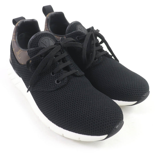 LOUIS VUITTON Low cut sneakers Main: Leather Black brown Fastlane line mens 6 Used Authentic