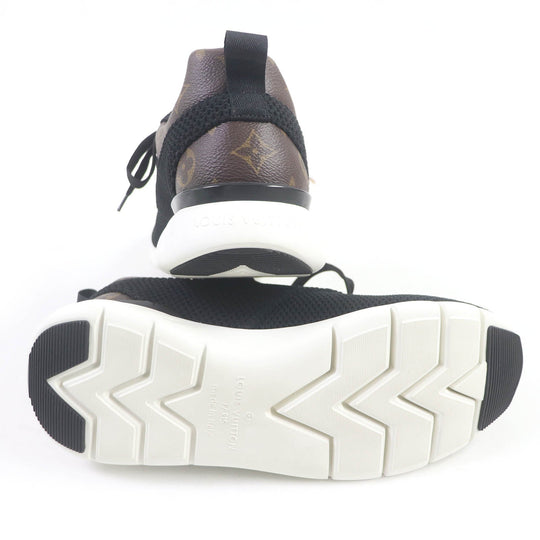 LOUIS VUITTON Low cut sneakers Main: Leather Black brown Fastlane line mens 6 Used Authentic