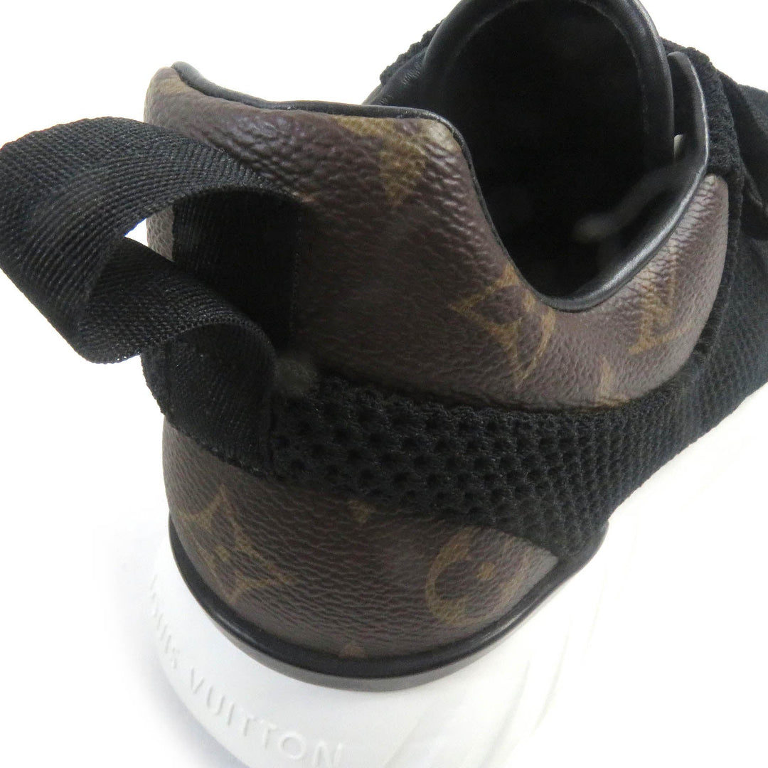 LOUIS VUITTON Low cut sneakers Main: Leather Black brown Fastlane line mens 6 Used Authentic