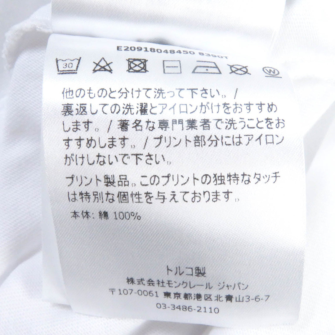 MONCLER Short sleeve T-shirt Main: 100% cotton white MAGLIA T-SHIRT mens S Used Authentic