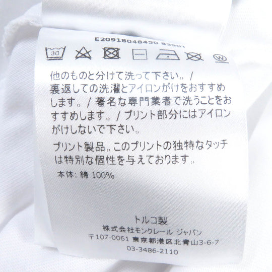 MONCLER Short sleeve T-shirt Main: 100% cotton white MAGLIA T-SHIRT mens S Used Authentic