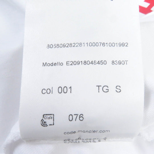 MONCLER Short sleeve T-shirt Main: 100% cotton white MAGLIA T-SHIRT mens S Used Authentic