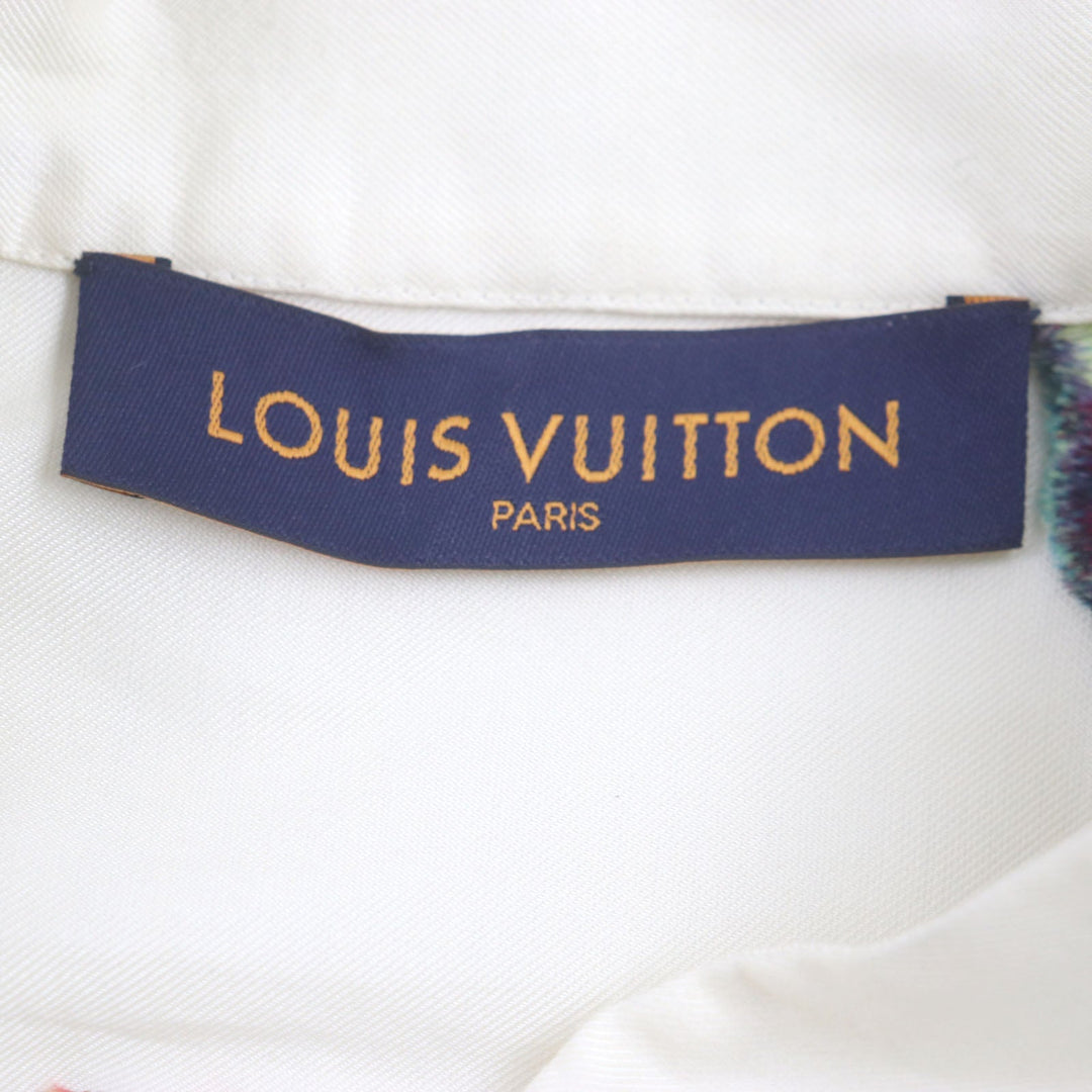 LOUIS VUITTON Long sleeve shirt HNS09W Main: 53% polyester, Main: 27% recycled fiber, Main: 20% cotton Cream Multi mens S Used Authentic