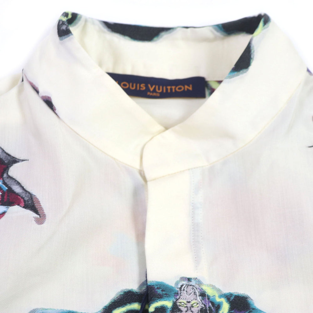 LOUIS VUITTON Long sleeve shirt HNS09W Main: 53% polyester, Main: 27% recycled fiber, Main: 20% cotton Cream Multi mens S Used Authentic