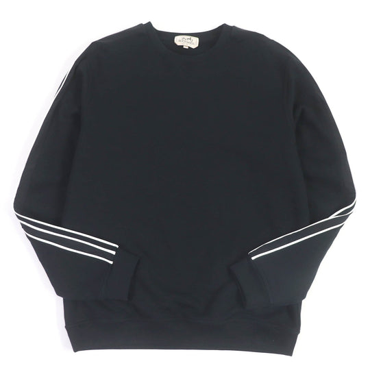 HERMES sweat Main: 100% cotton, part: 90% cotton, part: 10% polyurethane, part: 80% nylon, part: 20% polyurethane black Run H mens L Used Authentic