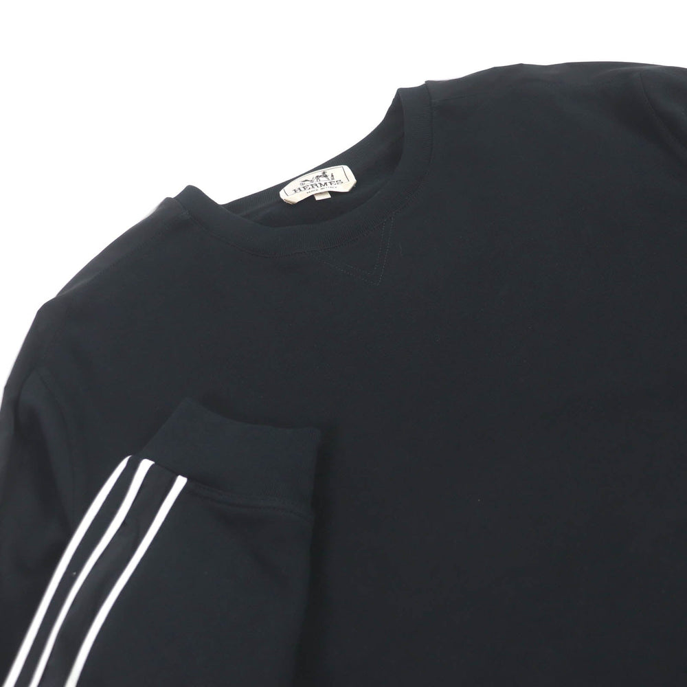 HERMES sweat Main: 100% cotton, part: 90% cotton, part: 10% polyurethane, part: 80% nylon, part: 20% polyurethane black Run H mens L Used Authentic
