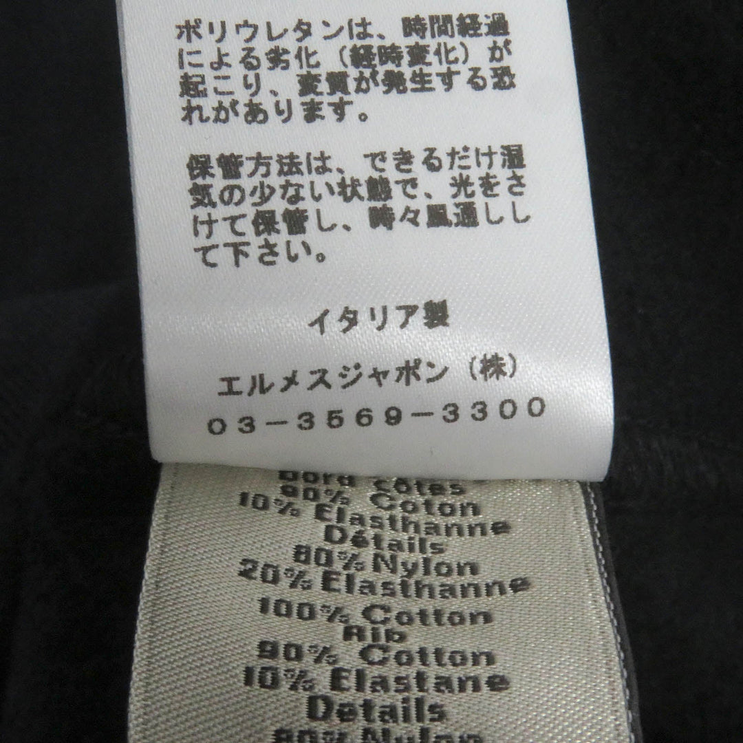 HERMES sweat Main: 100% cotton, part: 90% cotton, part: 10% polyurethane, part: 80% nylon, part: 20% polyurethane black Run H mens L Used Authentic