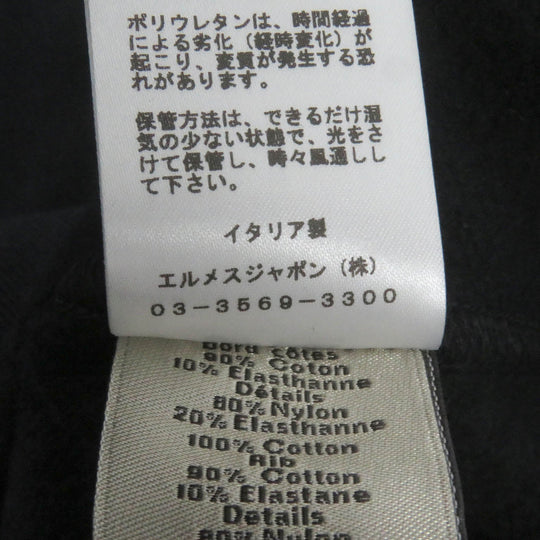 HERMES sweat Main: 100% cotton, part: 90% cotton, part: 10% polyurethane, part: 80% nylon, part: 20% polyurethane black Run H mens L Used Authentic