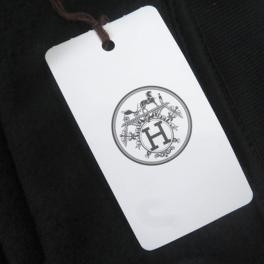 HERMES sweat Main: 100% cotton, part: 90% cotton, part: 10% polyurethane, part: 80% nylon, part: 20% polyurethane black Run H mens L Used Authentic