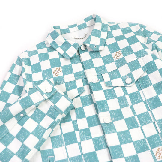 LOUIS VUITTON Denim Jacket HLA20W Main: 98% cotton, Main: 2% elastane (polyurethane), Lining: 100% cotton White blue mens 52 Used Authentic