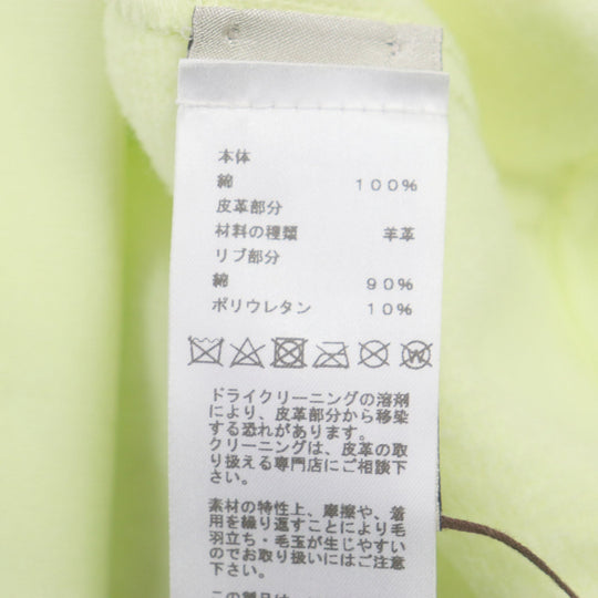 HERMES sweat 31-5765 Main: 100% cotton, Leather part: sheepskin, Part: 90% cotton, Part: 10% polyurethane lime Chevaux en symmetry mens M Used Authentic