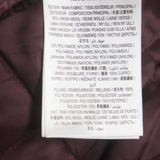 BURBERRY Stajan 8045532 Outer material: 78% wool, Outer material: 22% nylon, Outer material: 100% cowhide, Filling: 100% polyester, Lining: 100% rayon Burgundy White logo-patch varsity jacket mens 46 Used Authentic