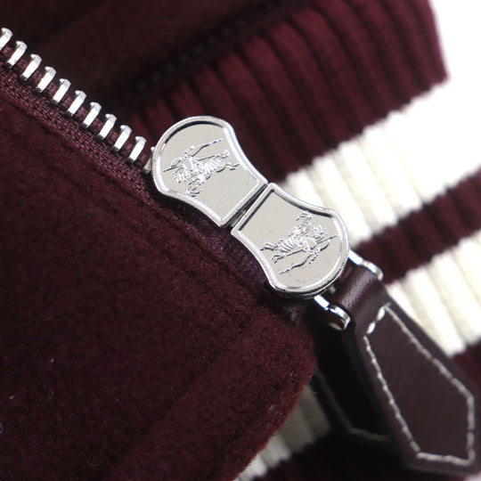 BURBERRY Stajan 8045532 Outer material: 78% wool, Outer material: 22% nylon, Outer material: 100% cowhide, Filling: 100% polyester, Lining: 100% rayon Burgundy White logo-patch varsity jacket mens 46 Used Authentic