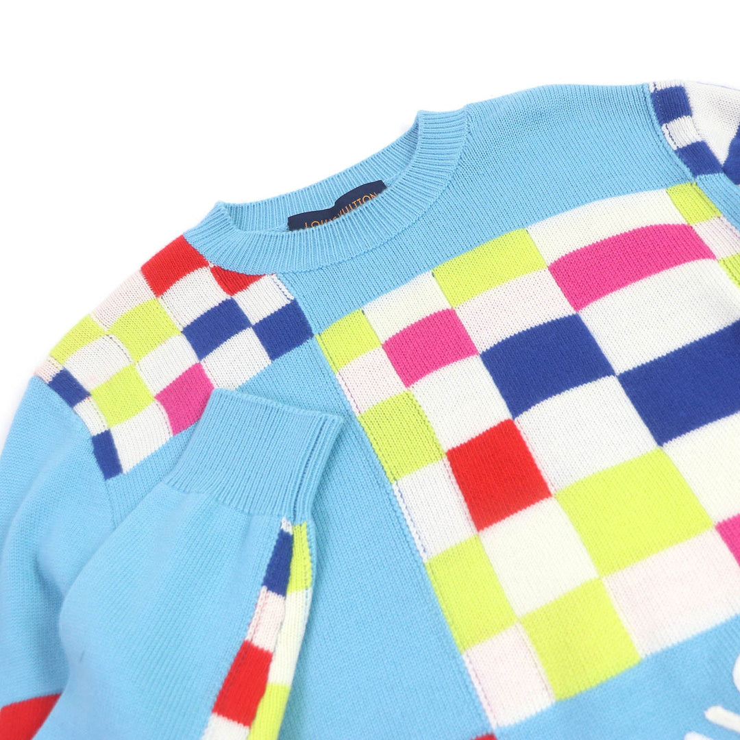 LOUIS VUITTON knit 1A8P48 Main: 100% wool Light blue mens XS Used Authentic