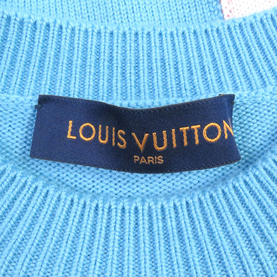 LOUIS VUITTON knit 1A8P48 Main: 100% wool Light blue mens XS Used Authentic