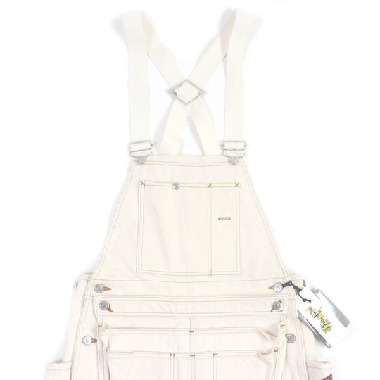 Dior HOMME Overall 393D081AY525 Main: 100% cotton, Part: 100% polyester, Leather part: Cowhide Ivory Carpenter Overalls mens 44 Used Authentic