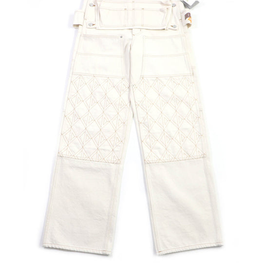 Dior HOMME Overall 393D081AY525 Main: 100% cotton, Part: 100% polyester, Leather part: Cowhide Ivory Carpenter Overalls mens 44 Used Authentic