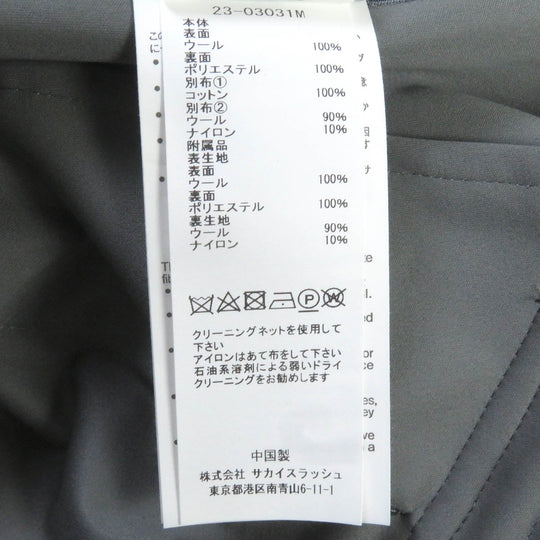 Sacai Stainless collar coat 23-03031M Outer: 100% wool, Lining: 100% polyester, Part: wool, Part: nylon black Suiting Coat mens 1 Used Authentic