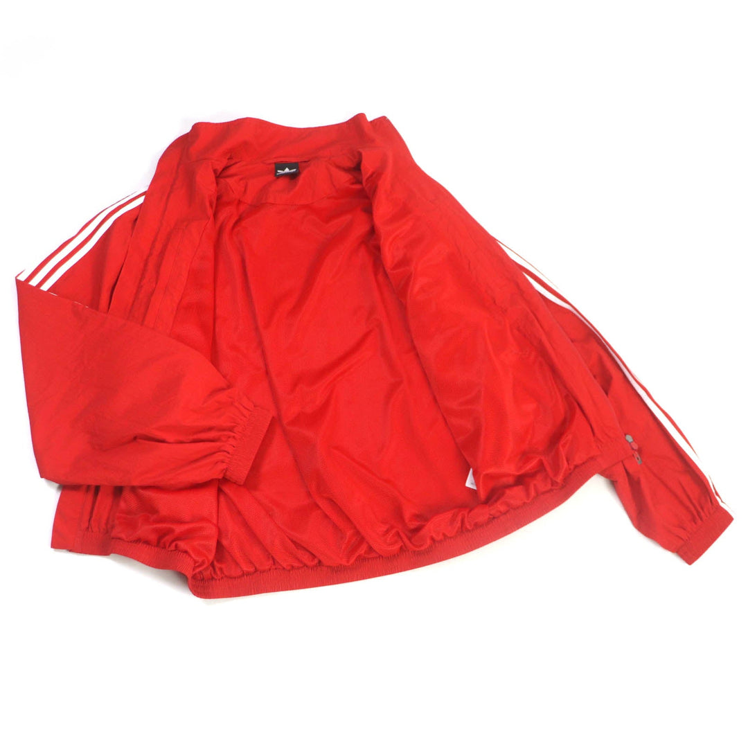 BALENCIAGA Jersey 712280 Outer: 100% nylon, Lining: 100% polyester Red 3-Stripes Trefoil Embroidery Adidas collaboration track jacket TRACKSUIT mens L Used Authentic