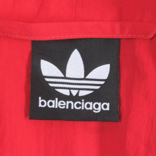 BALENCIAGA Jersey 712280 Outer: 100% nylon, Lining: 100% polyester Red 3-Stripes Trefoil Embroidery Adidas collaboration track jacket TRACKSUIT mens L Used Authentic