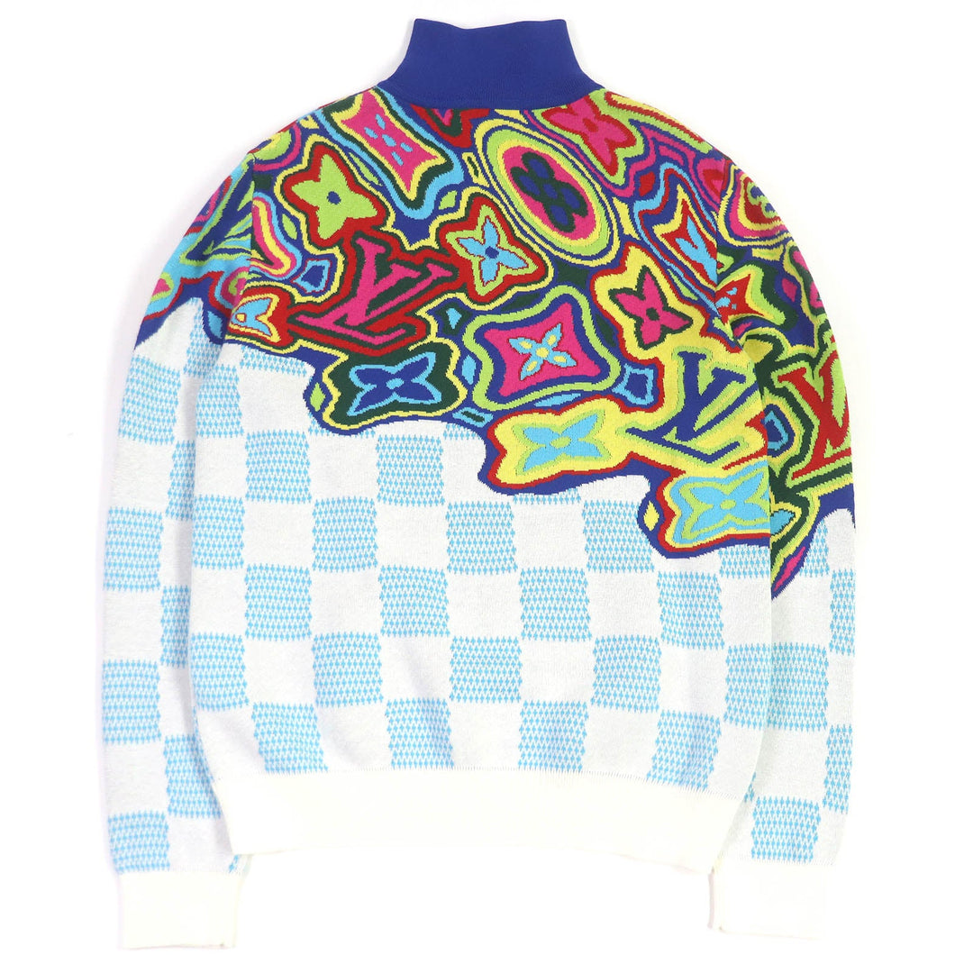 LOUIS VUITTON knit 1A8P4N Main: 97% cotton, Main: 2% nylon, Main: 1% polyurethane multicolor mens M Used Authentic