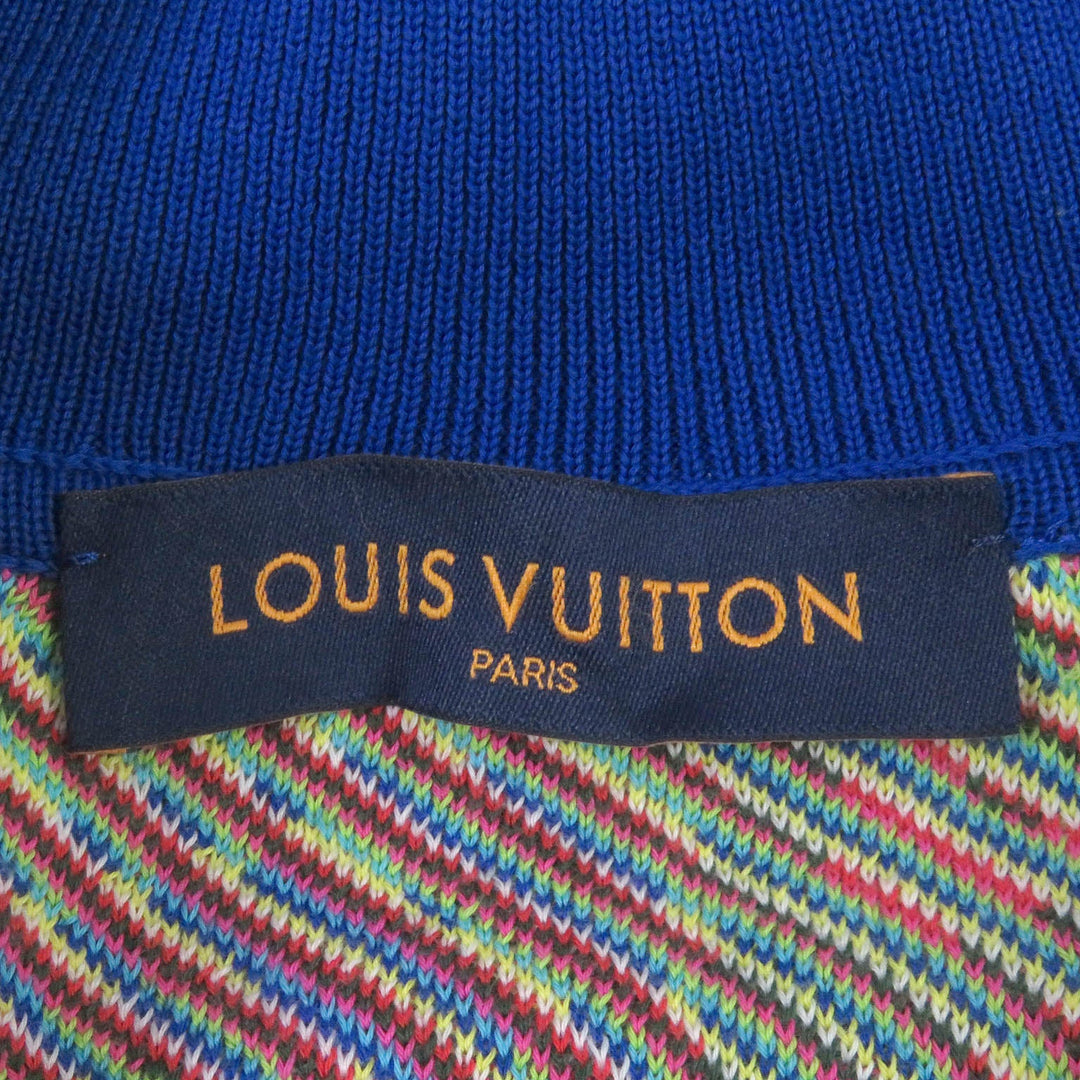 LOUIS VUITTON knit 1A8P4N Main: 97% cotton, Main: 2% nylon, Main: 1% polyurethane multicolor mens M Used Authentic