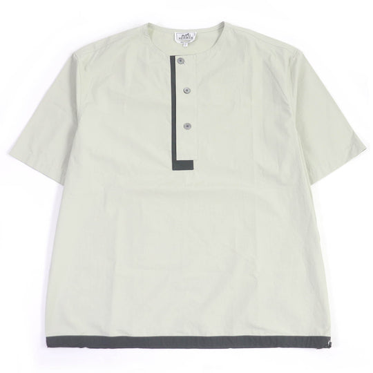 HERMES Short sleeve shirt Main: 100% cotton Light green mens 43 Used Authentic