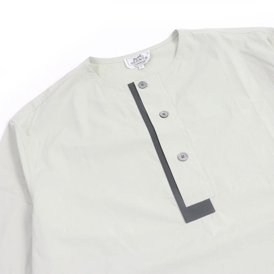 HERMES Short sleeve shirt Main: 100% cotton Light green mens 43 Used Authentic