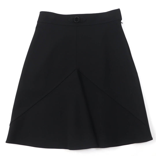 HERMES flare skirt 3E0315DJ Main: 93% rayon, Main: 7% polyurethane, Part: 65% rayon, Part: 35% silk black Women 42 Used Authentic
