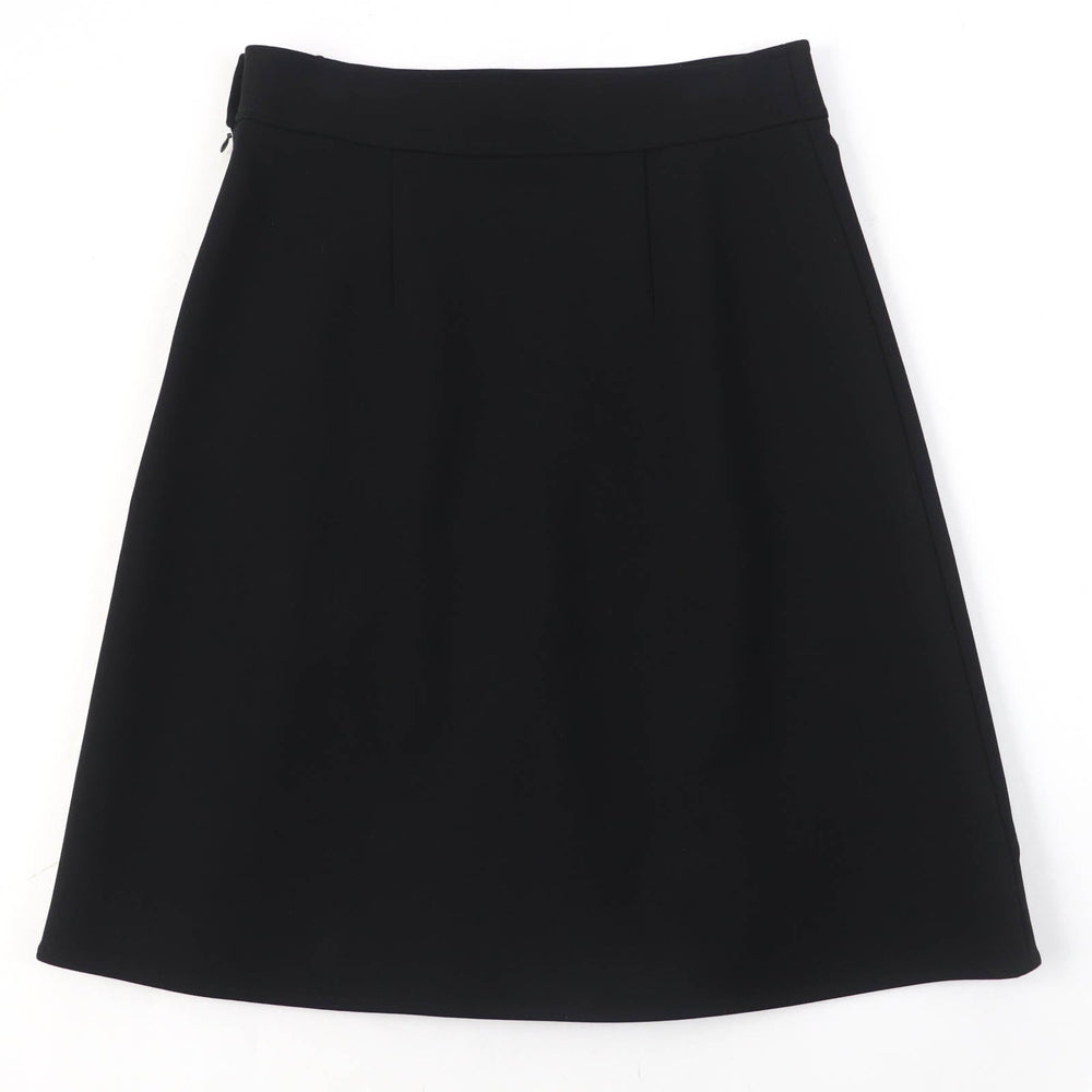 HERMES flare skirt 3E0315DJ Main: 93% rayon, Main: 7% polyurethane, Part: 65% rayon, Part: 35% silk black Women 42 Used Authentic