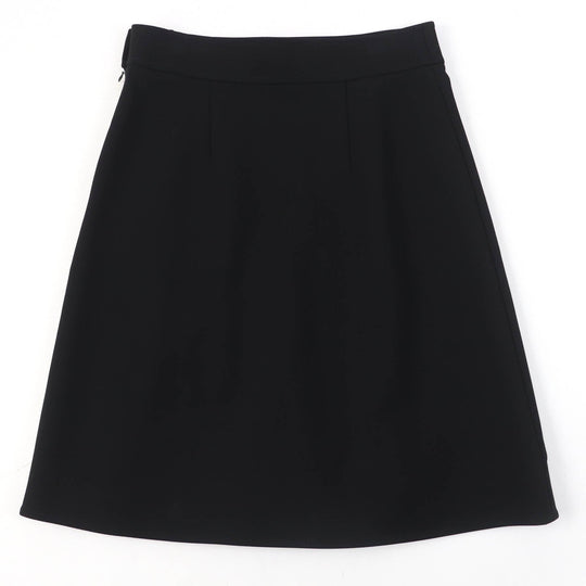 HERMES flare skirt 3E0315DJ Main: 93% rayon, Main: 7% polyurethane, Part: 65% rayon, Part: 35% silk black Women 42 Used Authentic