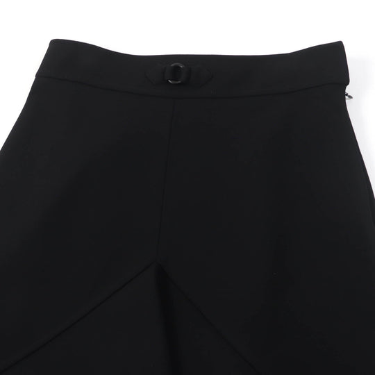 HERMES flare skirt 3E0315DJ Main: 93% rayon, Main: 7% polyurethane, Part: 65% rayon, Part: 35% silk black Women 42 Used Authentic