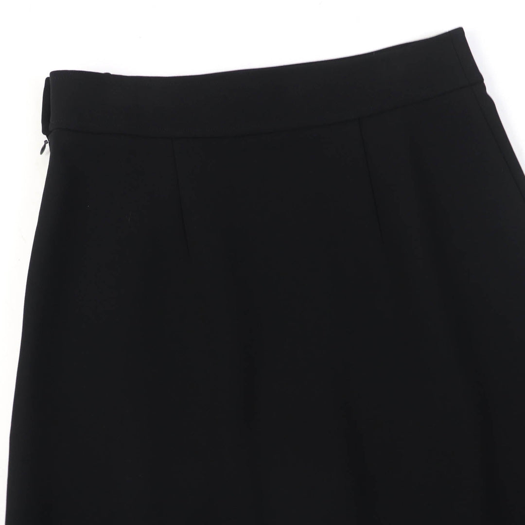 HERMES flare skirt 3E0315DJ Main: 93% rayon, Main: 7% polyurethane, Part: 65% rayon, Part: 35% silk black Women 42 Used Authentic