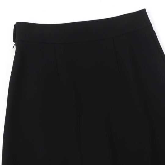 HERMES flare skirt 3E0315DJ Main: 93% rayon, Main: 7% polyurethane, Part: 65% rayon, Part: 35% silk black Women 42 Used Authentic