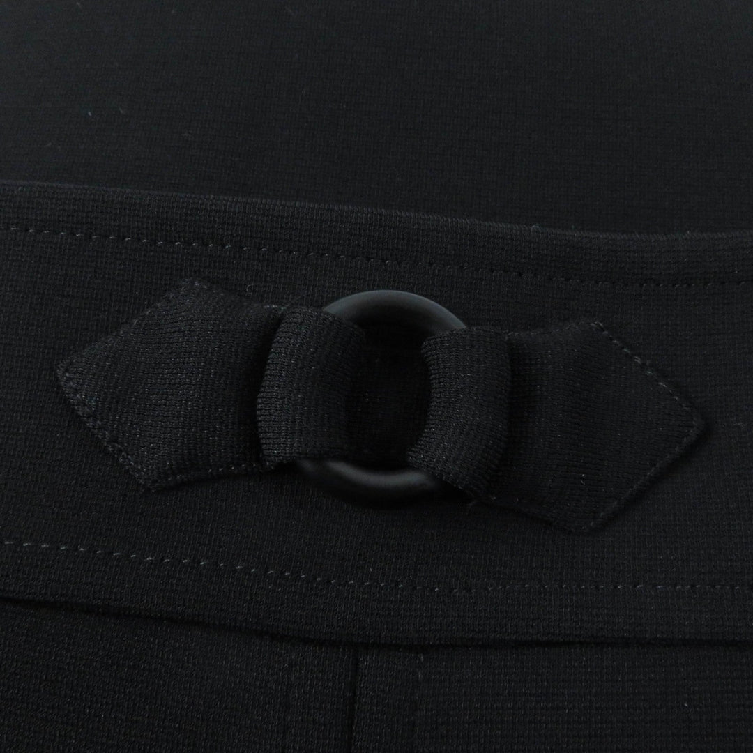 HERMES flare skirt 3E0315DJ Main: 93% rayon, Main: 7% polyurethane, Part: 65% rayon, Part: 35% silk black Women 42 Used Authentic