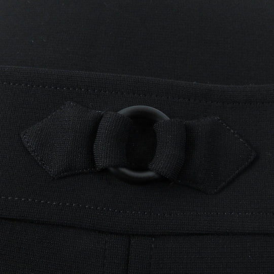 HERMES flare skirt 3E0315DJ Main: 93% rayon, Main: 7% polyurethane, Part: 65% rayon, Part: 35% silk black Women 42 Used Authentic