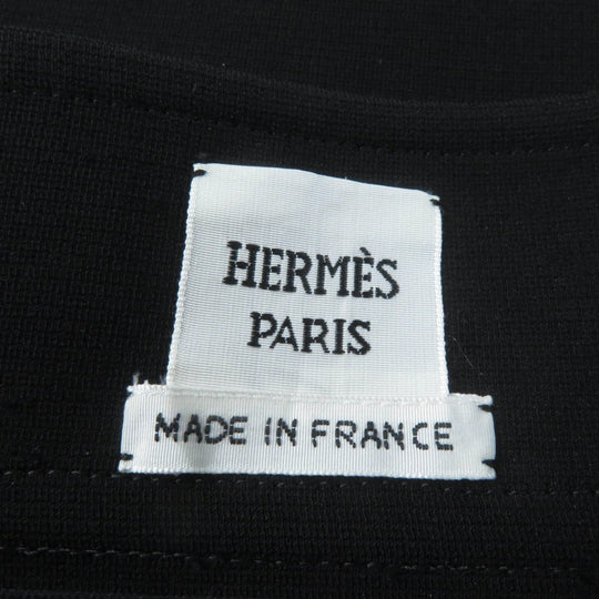 HERMES flare skirt 3E0315DJ Main: 93% rayon, Main: 7% polyurethane, Part: 65% rayon, Part: 35% silk black Women 42 Used Authentic