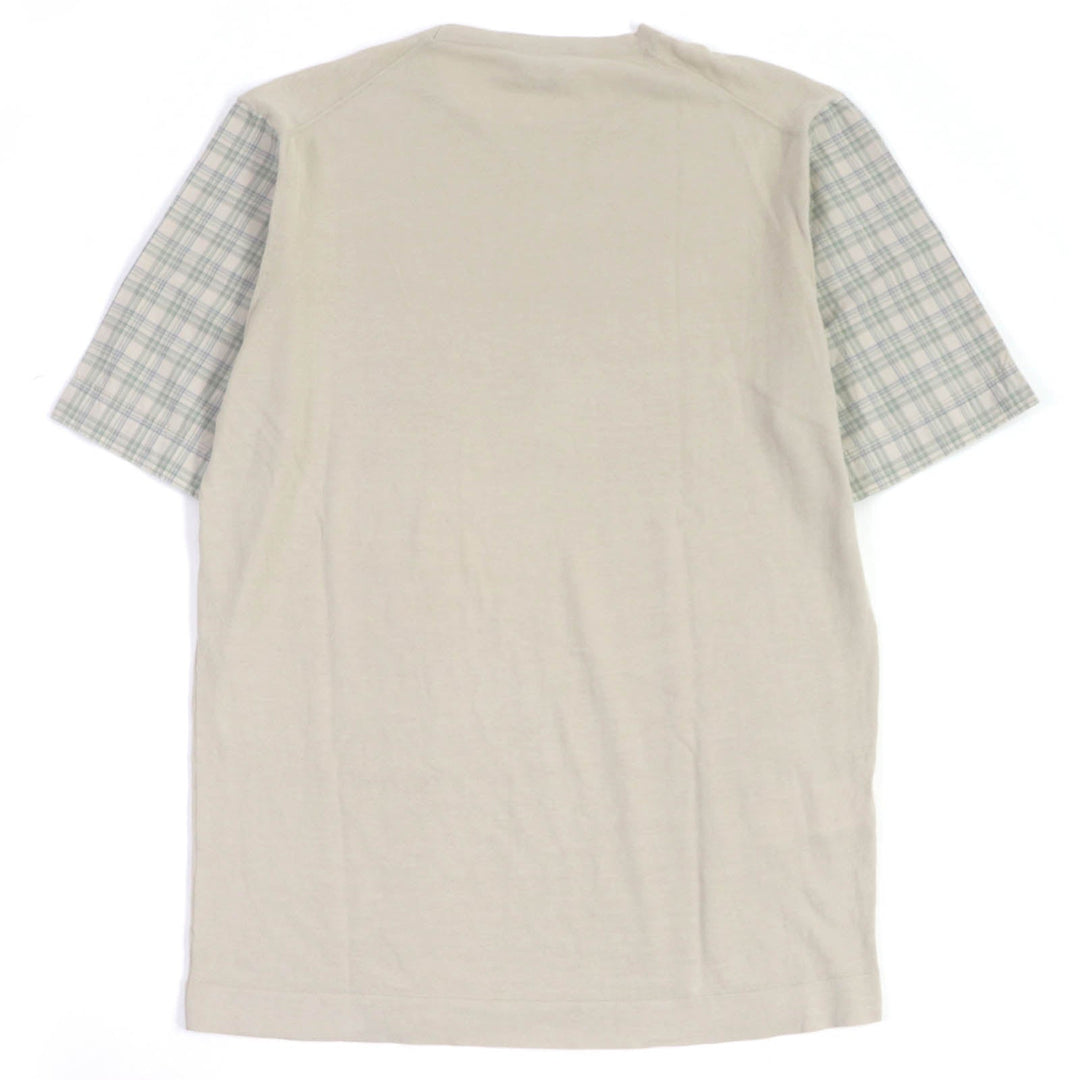 HERMES Short sleeve knit Main: 100% cotton light beige mens M Used Authentic